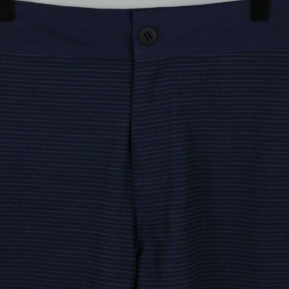 Prana Saxton Men's Size 31 Blue Striped Quick Drying Flat Front Bermuda Shorts - Picture 2 of 9